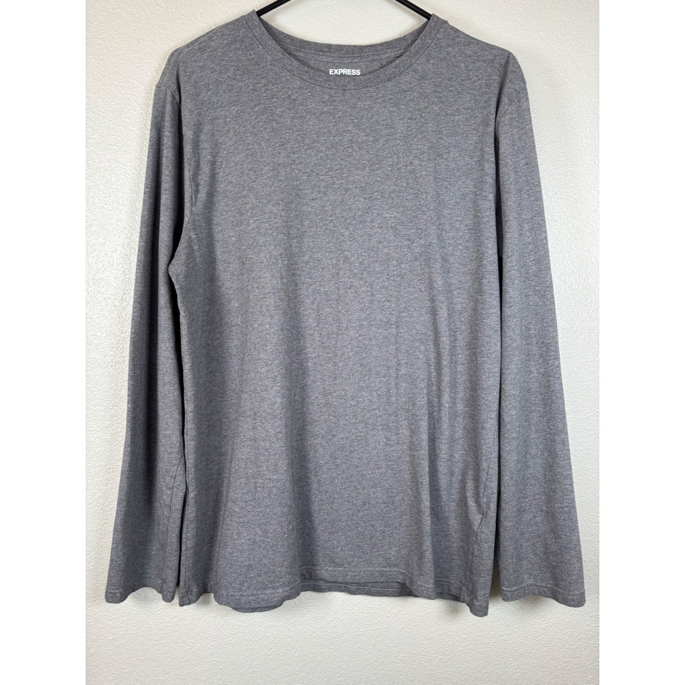 Express Flex Stretch Men's Gray Long Sleeve Crew Neck‎ T-Shirt L/G